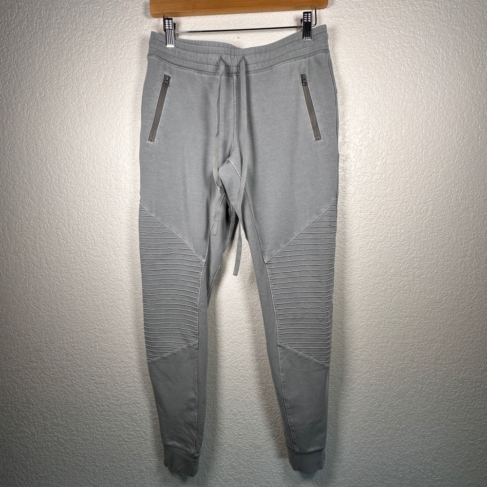 ALO Yoga Moto Jogger Sweatpants Women's Gray Zipper Pockets  Small - Picture 3 of 9